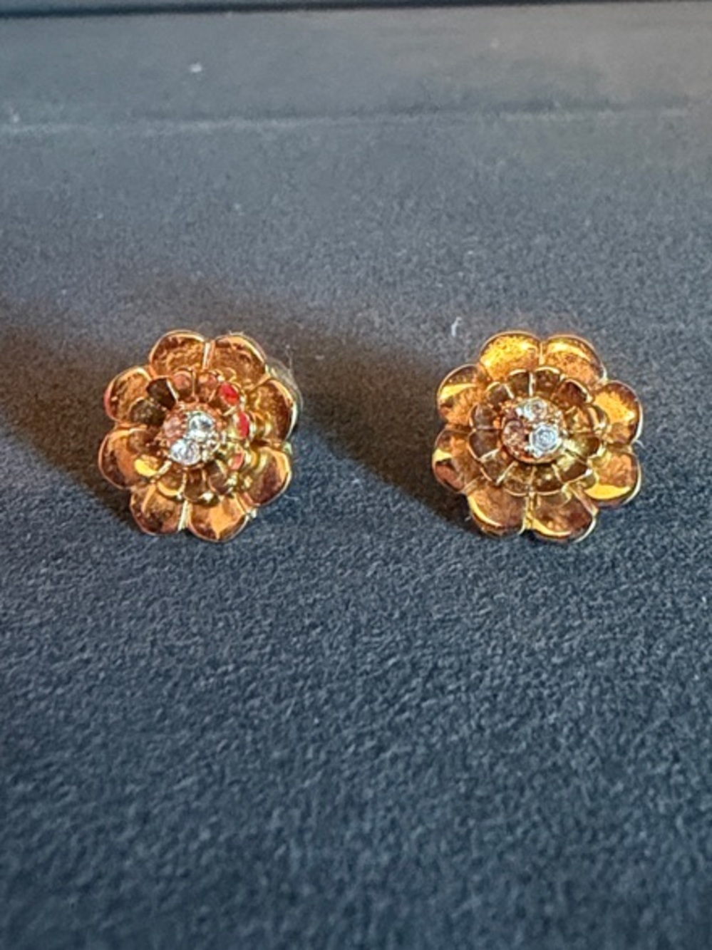 Kate Spade Gold Floral Crystal Stud Earrings - Women Jewelry